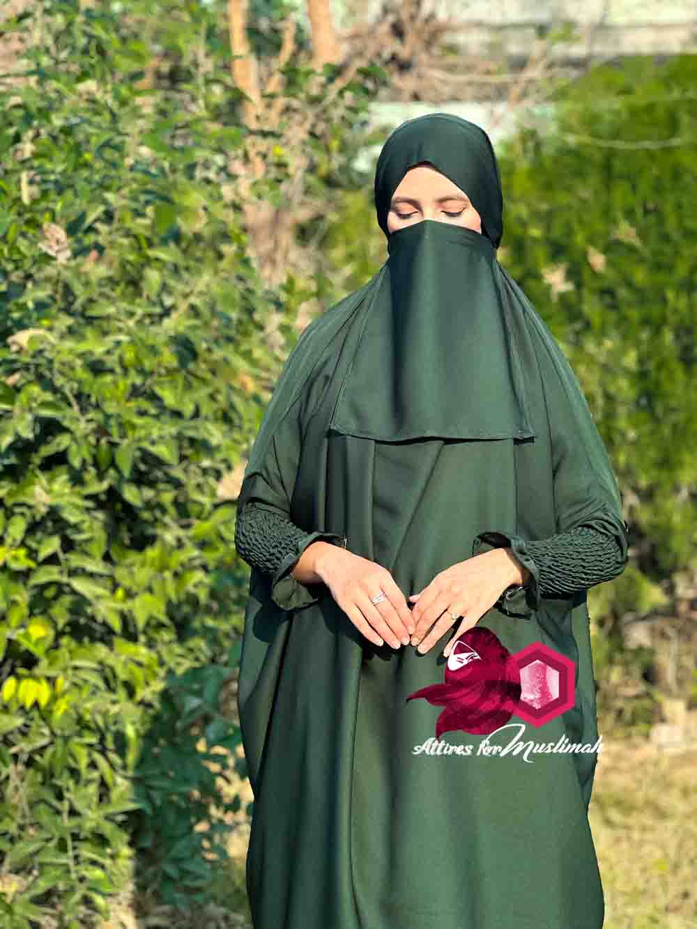 3 Piece Jilbab - Bottle Green