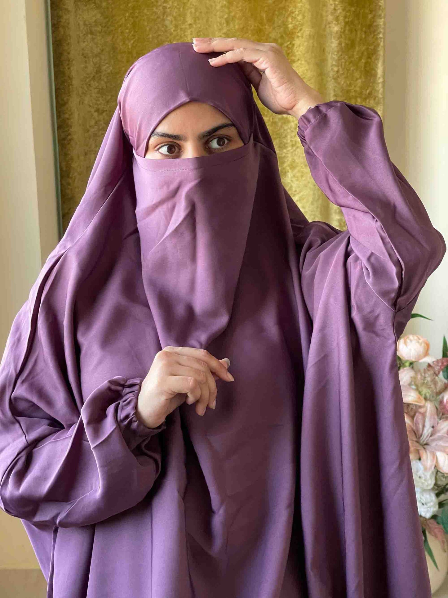 3 Piece Jilbab - Muave Pink Attires For Muslimah