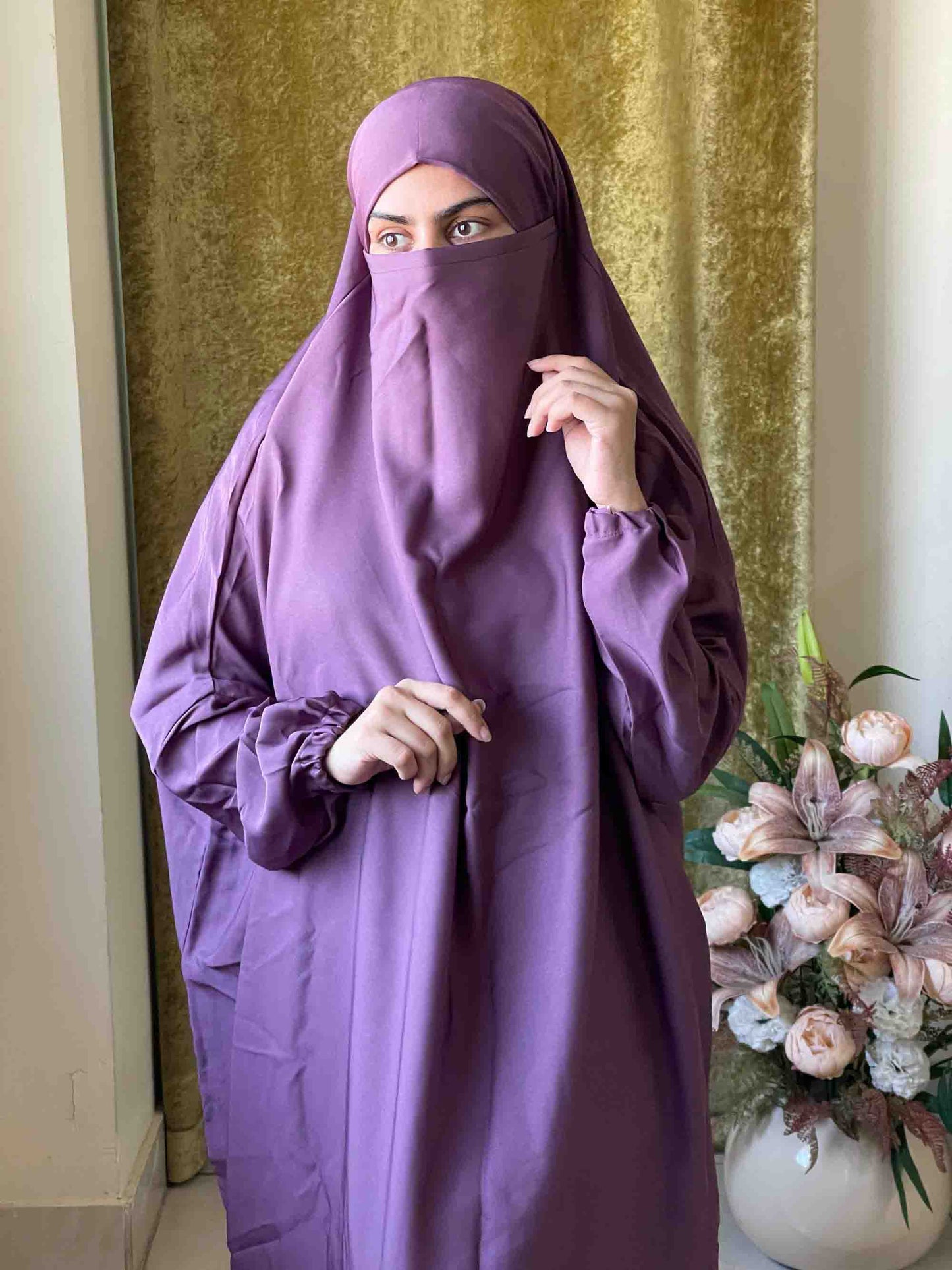 3 Piece Jilbab - Muave Pink Attires For Muslimah