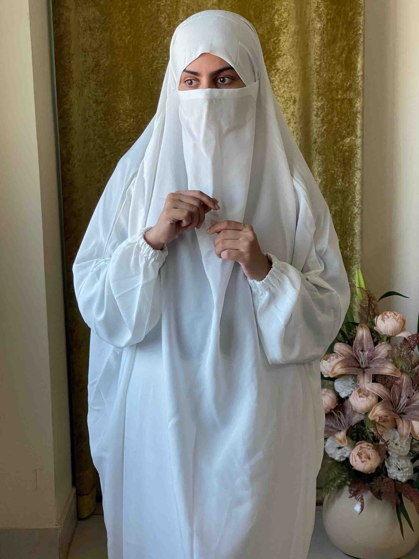 3 Piece Jilbab - Pearl White Attires For Muslimah