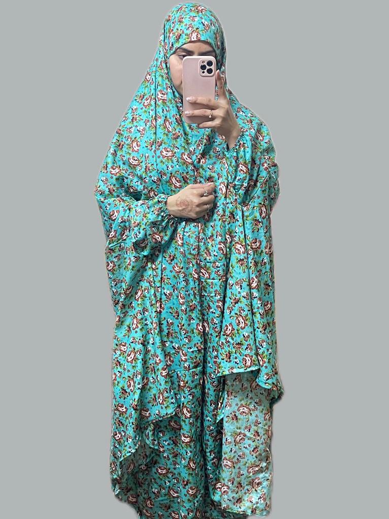 Full Coverage Namaz Chadar with Sleeves + Niqab (Mix Lawn)