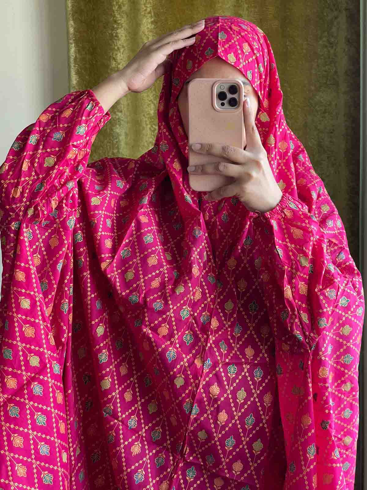 Full Coverage Namaz Chadar with Sleeves + Niqab (Pure Lawn)