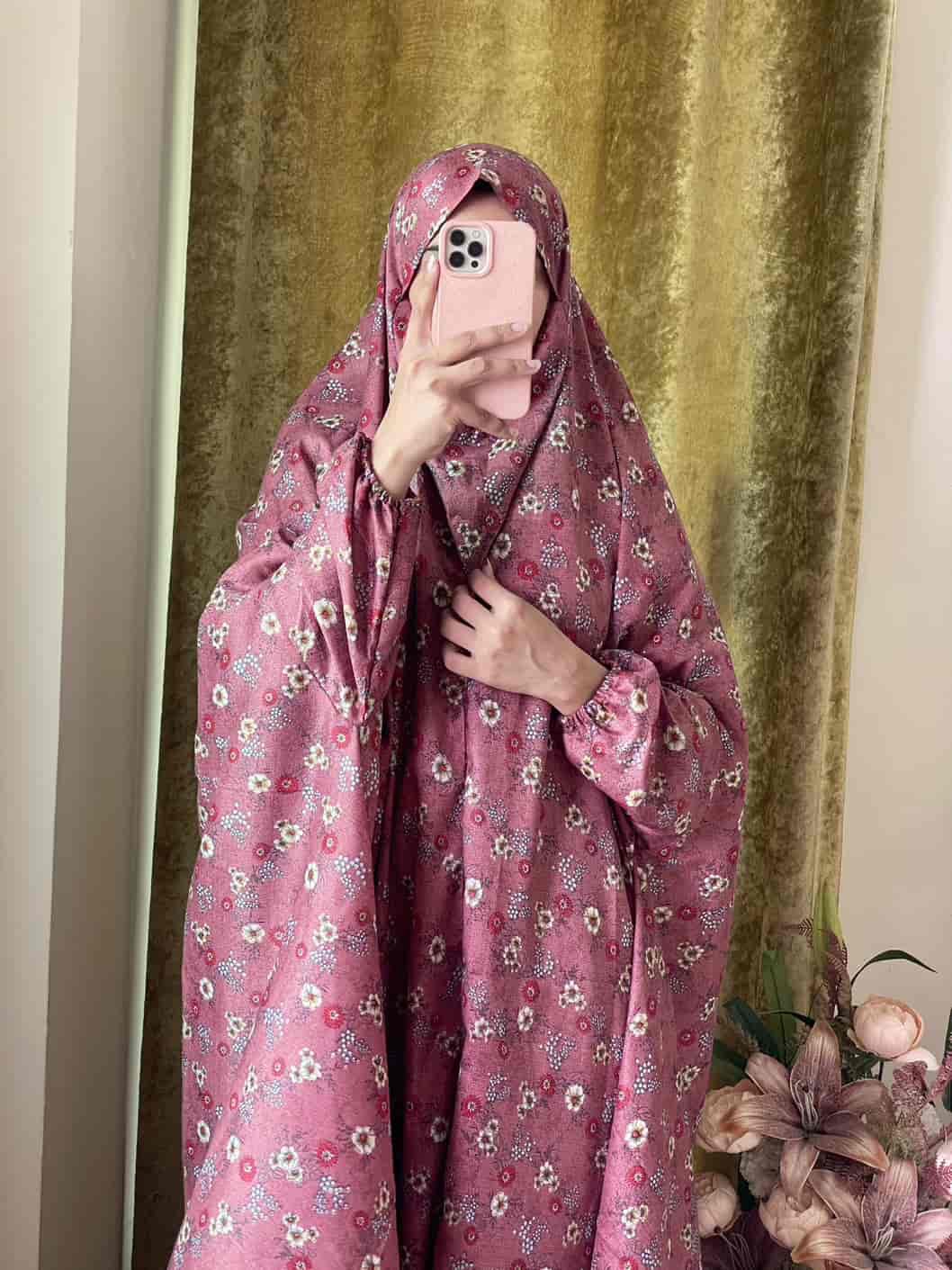 Full Coverage Namaz Chadar with Sleeves + Niqab (Mix Lawn)