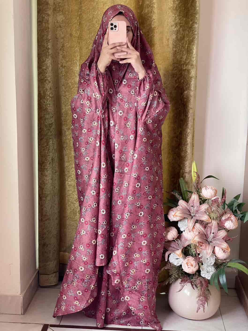 Full Coverage Namaz Chadar with Sleeves + Niqab (Mix Lawn)