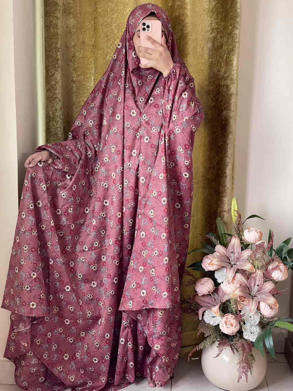 Full Coverage Namaz Chadar with Sleeves + Niqab (Mix Lawn)