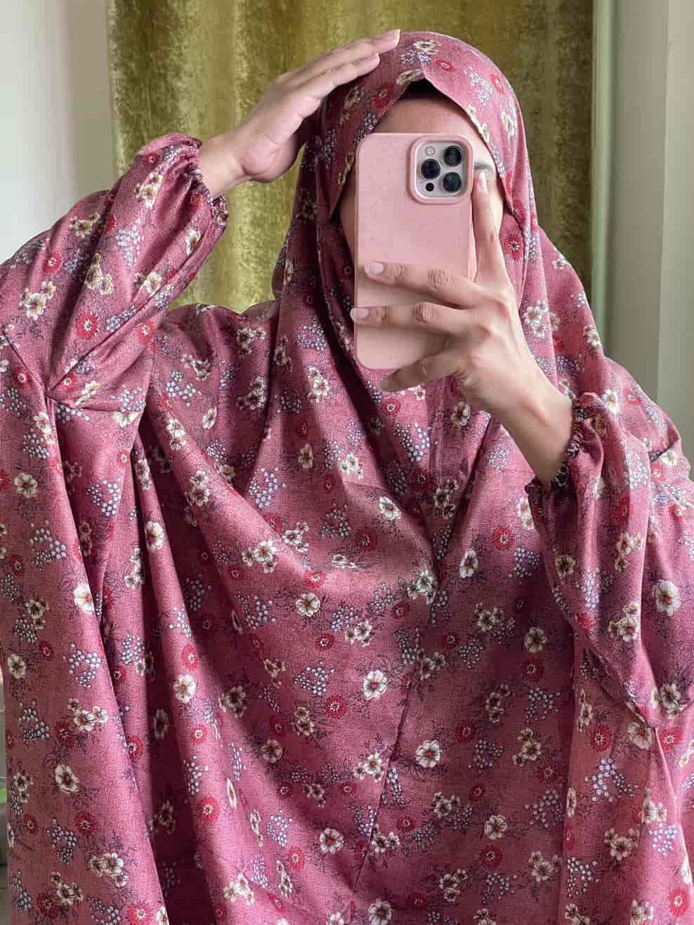 Full Coverage Namaz Chadar with Sleeves + Niqab (Mix Lawn)