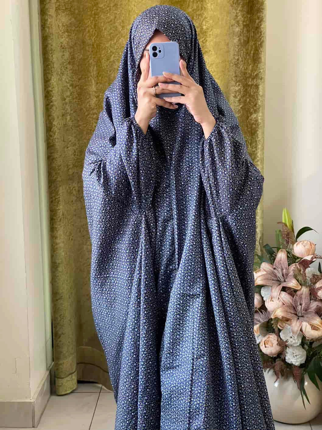 Full Coverage Namaz Chadar with Sleeves + Niqab (Mix Lawn)