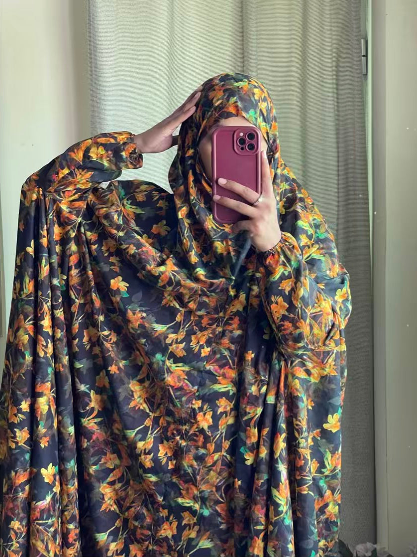 Full Coverage Namaz Chadar with Sleeves + Niqab (Pure Lawn)