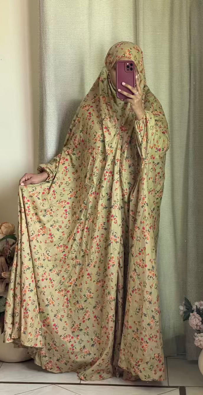 Full Coverage Namaz Chadar with Sleeves + Niqab (Pure Lawn)