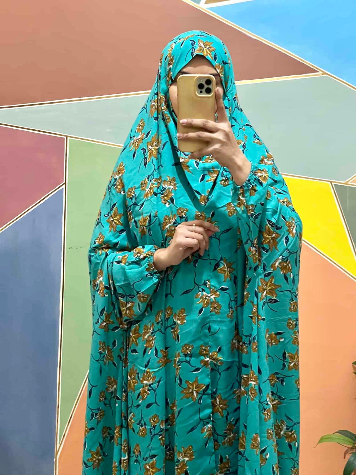 Full Coverage Namaz Chadar with Sleeves + Niqab (Linen)