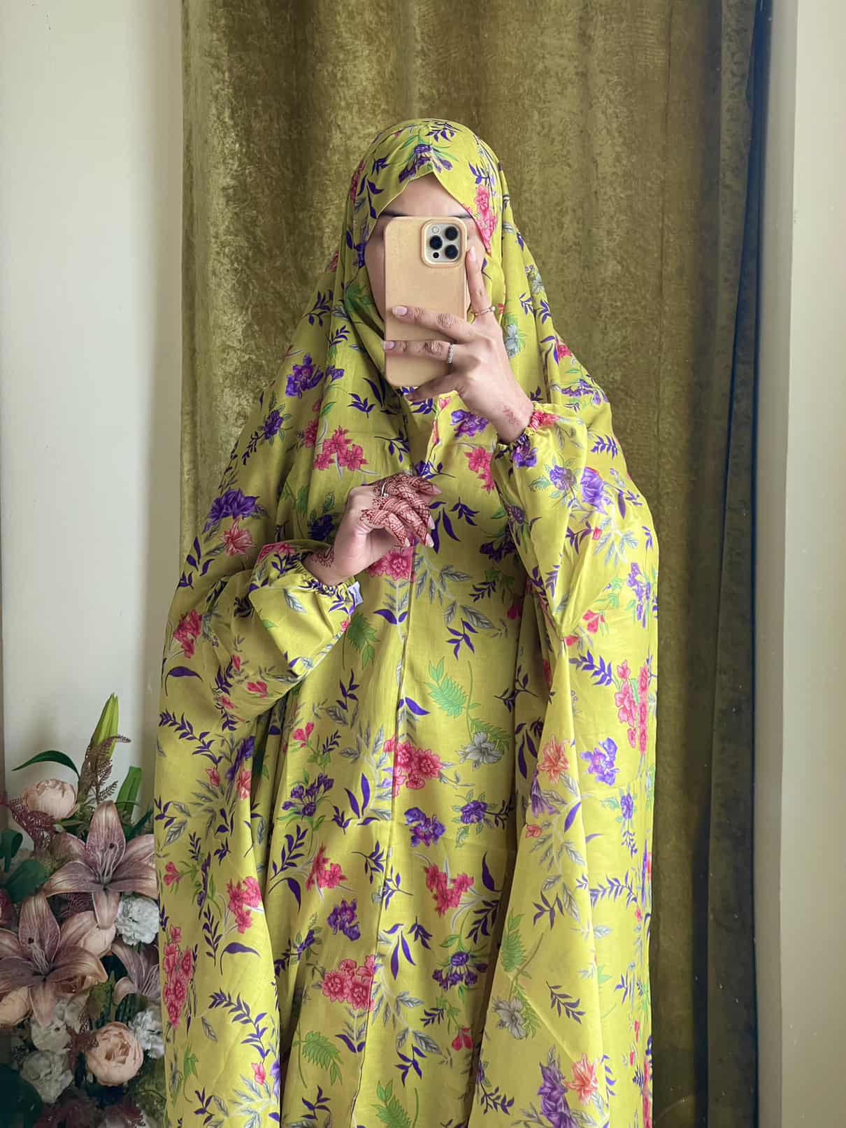 Full Coverage Namaz Chadar with Sleeves + Niqab (Pure Lawn)
