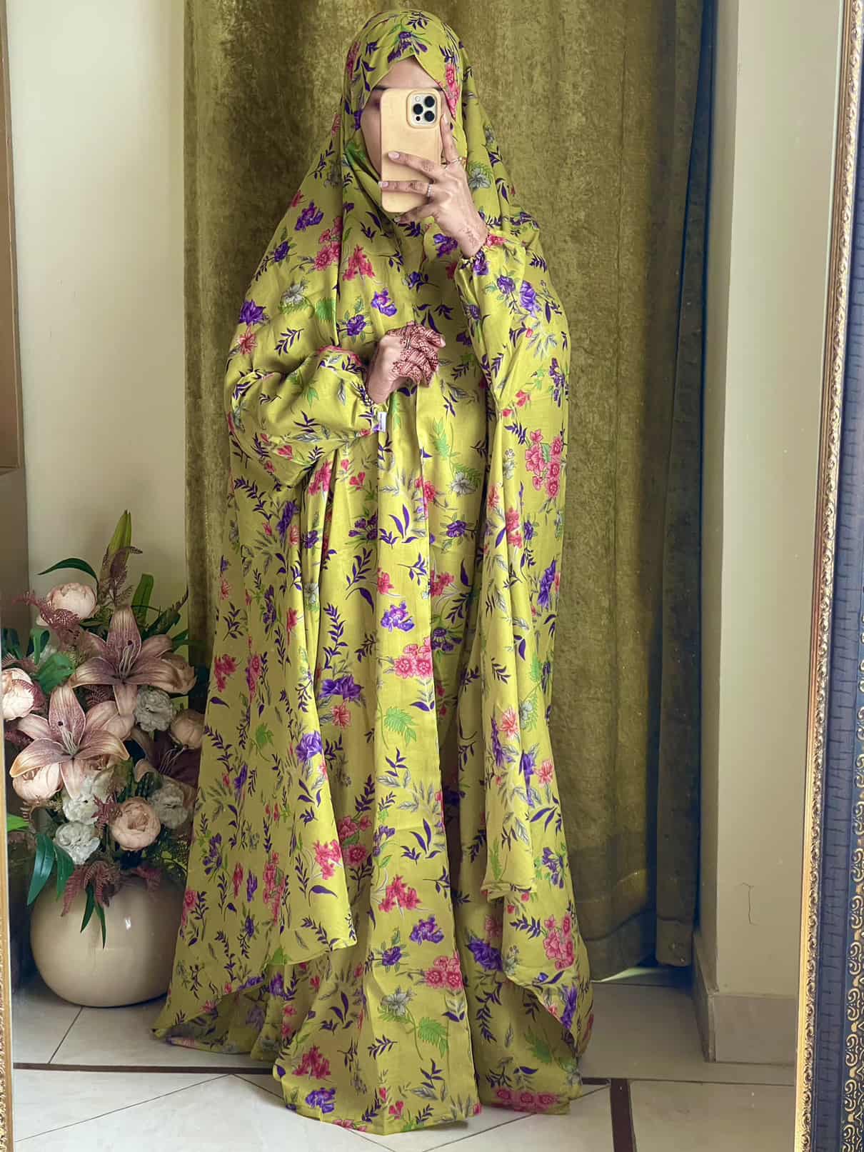 Full Coverage Namaz Chadar with Sleeves + Niqab (Pure Lawn)