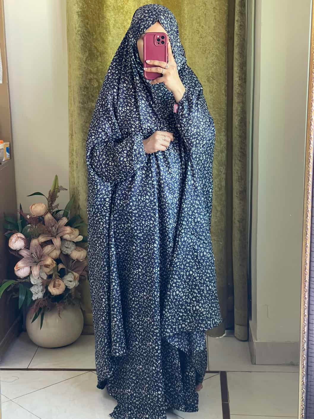Full Coverage Namaz Chadar with Sleeves + Niqab (Mix Lawn)