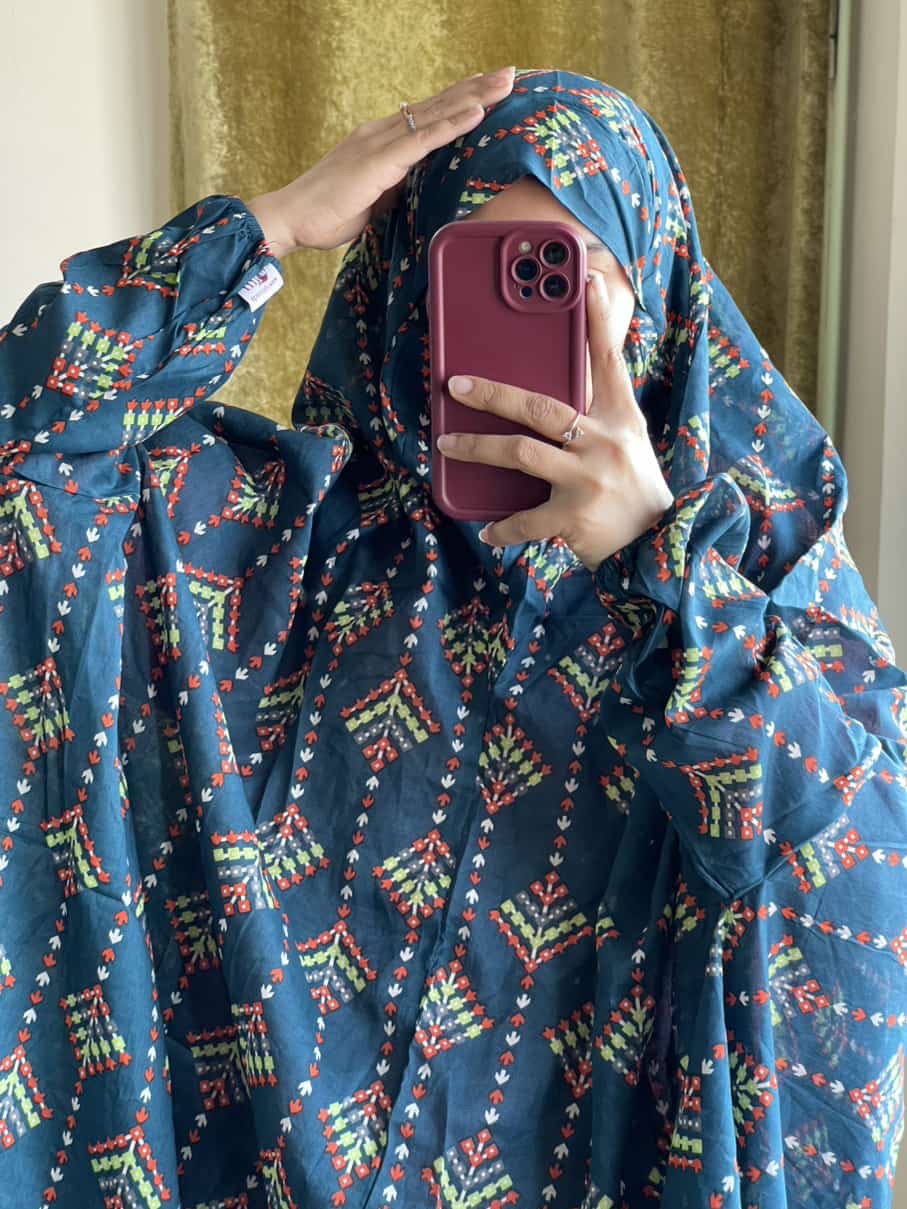 Full Coverage Namaz Chadar with Sleeves + Niqab (Pure Lawn)