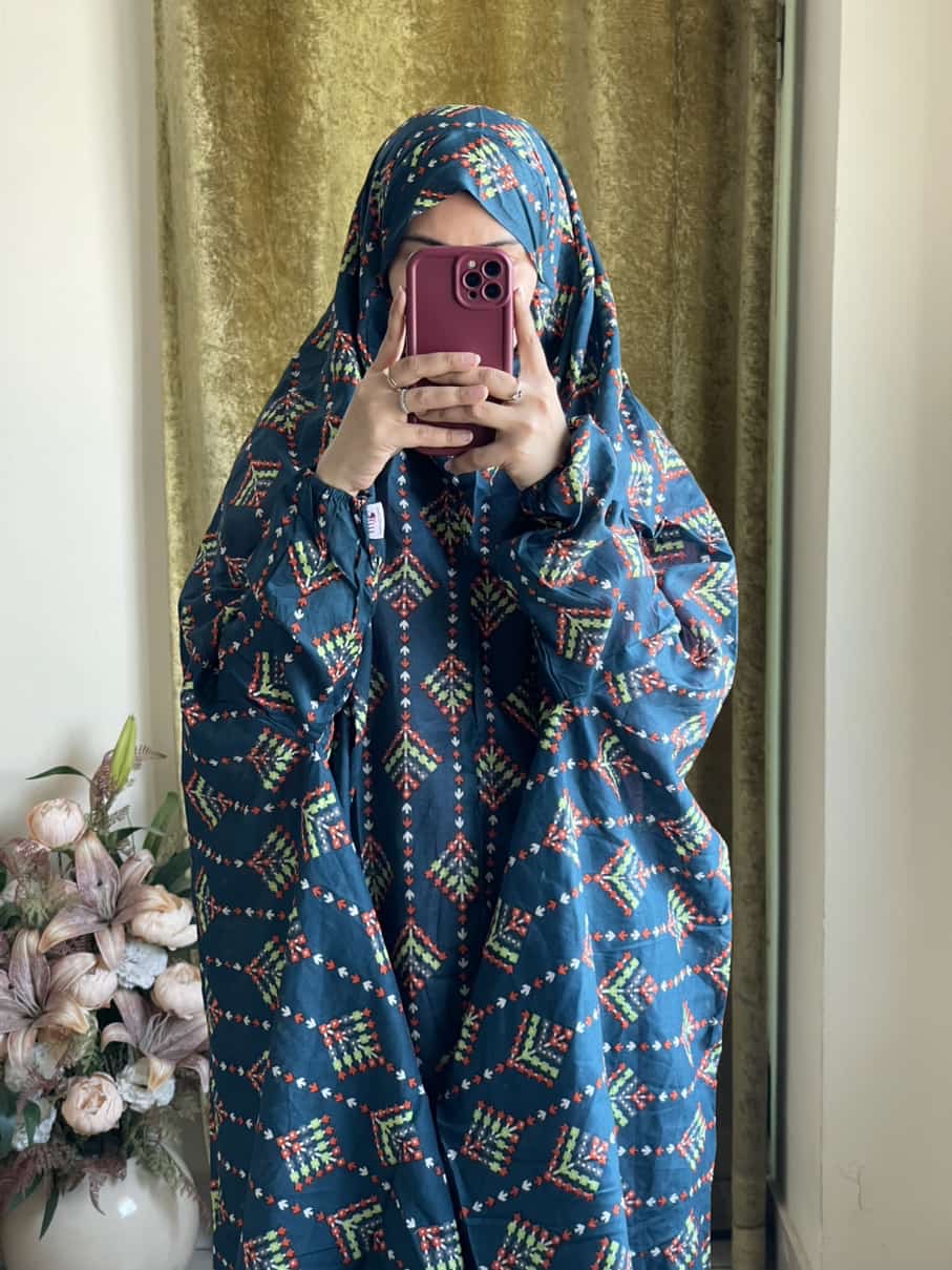 Full Coverage Namaz Chadar with Sleeves + Niqab (Pure Lawn)