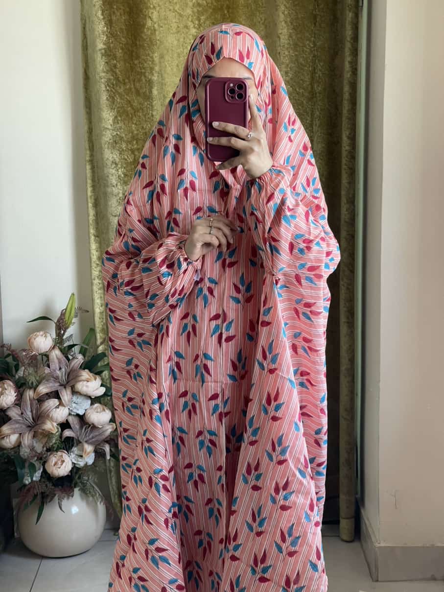 Full Coverage Namaz Chadar with Sleeves + Niqab (Pure Lawn)