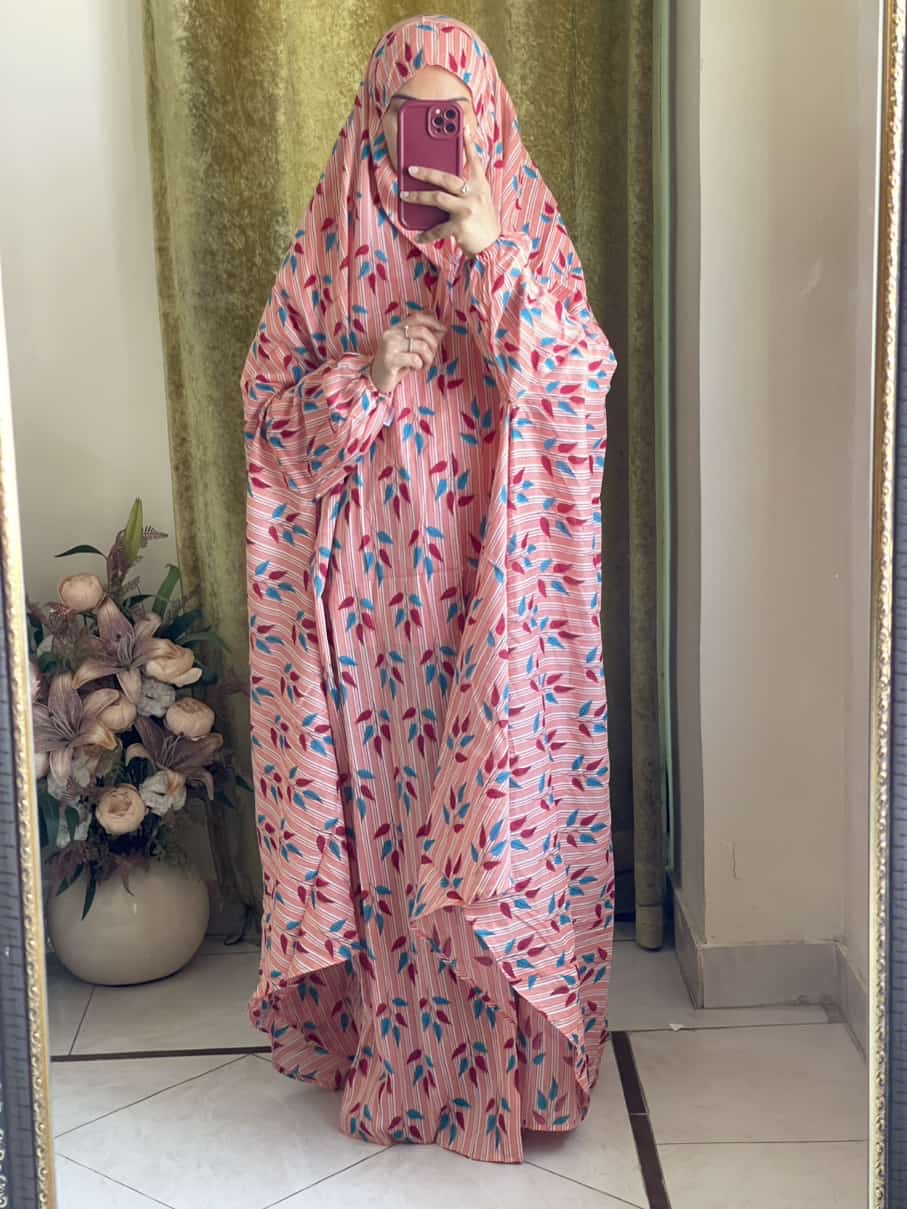 Full Coverage Namaz Chadar with Sleeves + Niqab (Pure Lawn)