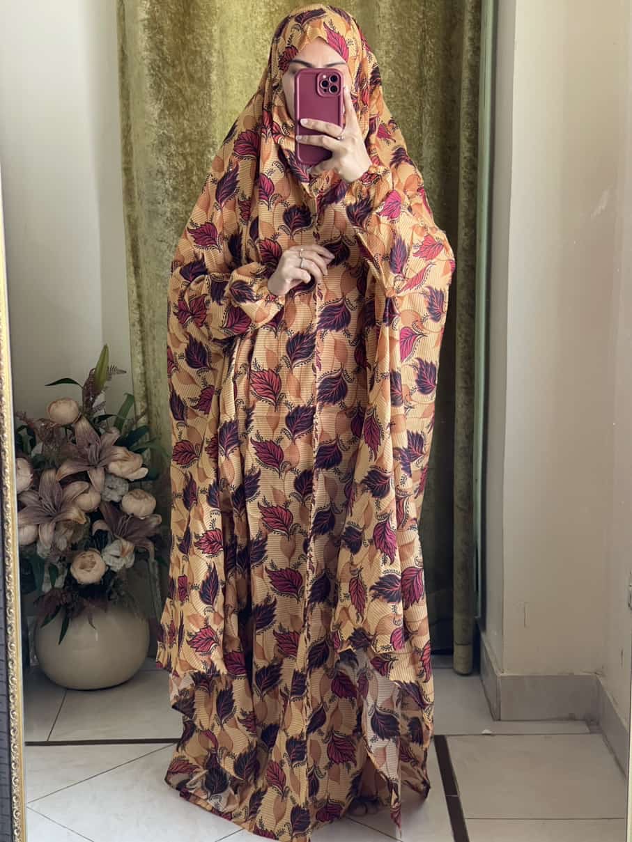 Full Coverage Namaz Chadar with Sleeves + Niqab (Pure Lawn)