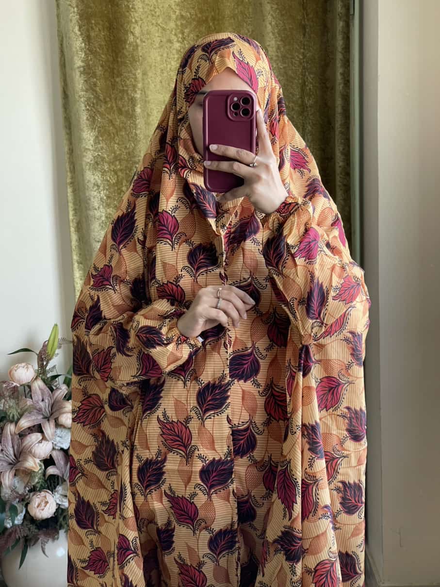 Full Coverage Namaz Chadar with Sleeves + Niqab (Pure Lawn)