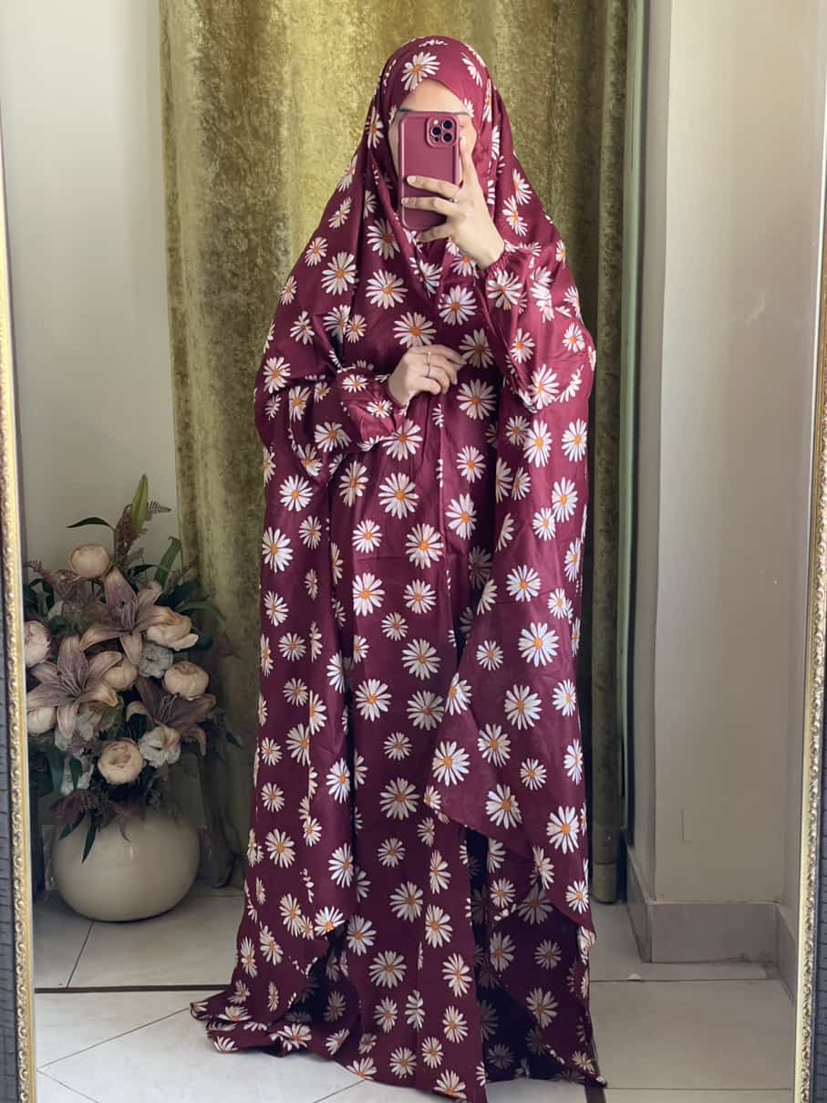 Full Coverage Namaz Chadar with Sleeves + Niqab (Pure Lawn)
