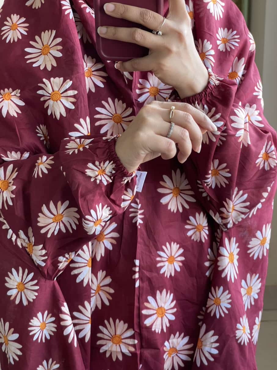 Full Coverage Namaz Chadar with Sleeves + Niqab (Pure Lawn)