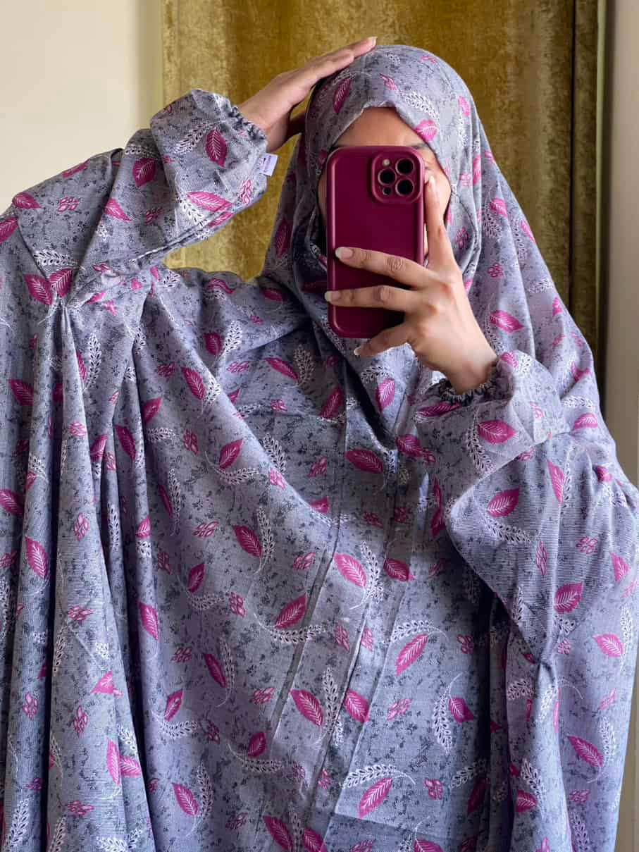 Full Coverage Namaz Chadar with Sleeves + Niqab (Mix Lawn)