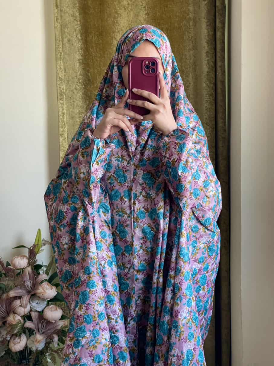 Full Coverage Namaz Chadar with Sleeves + Niqab (Mix Lawn)