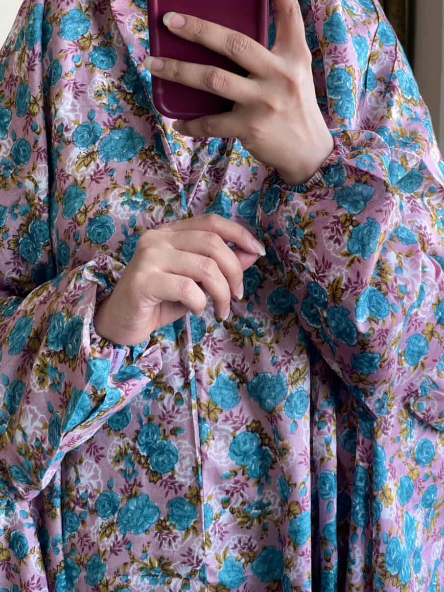 Full Coverage Namaz Chadar with Sleeves + Niqab (Mix Lawn)