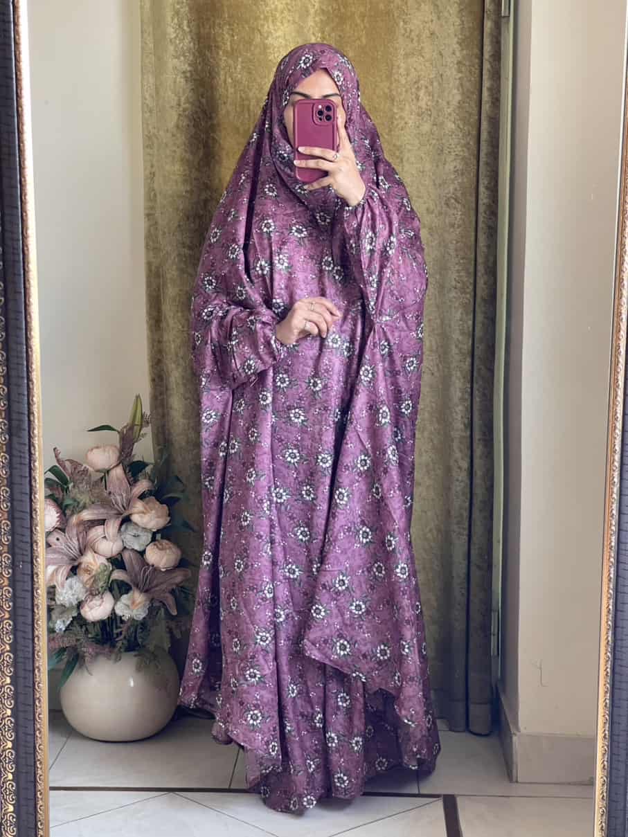 Full Coverage Namaz Chadar with Sleeves + Niqab (Mix Lawn)