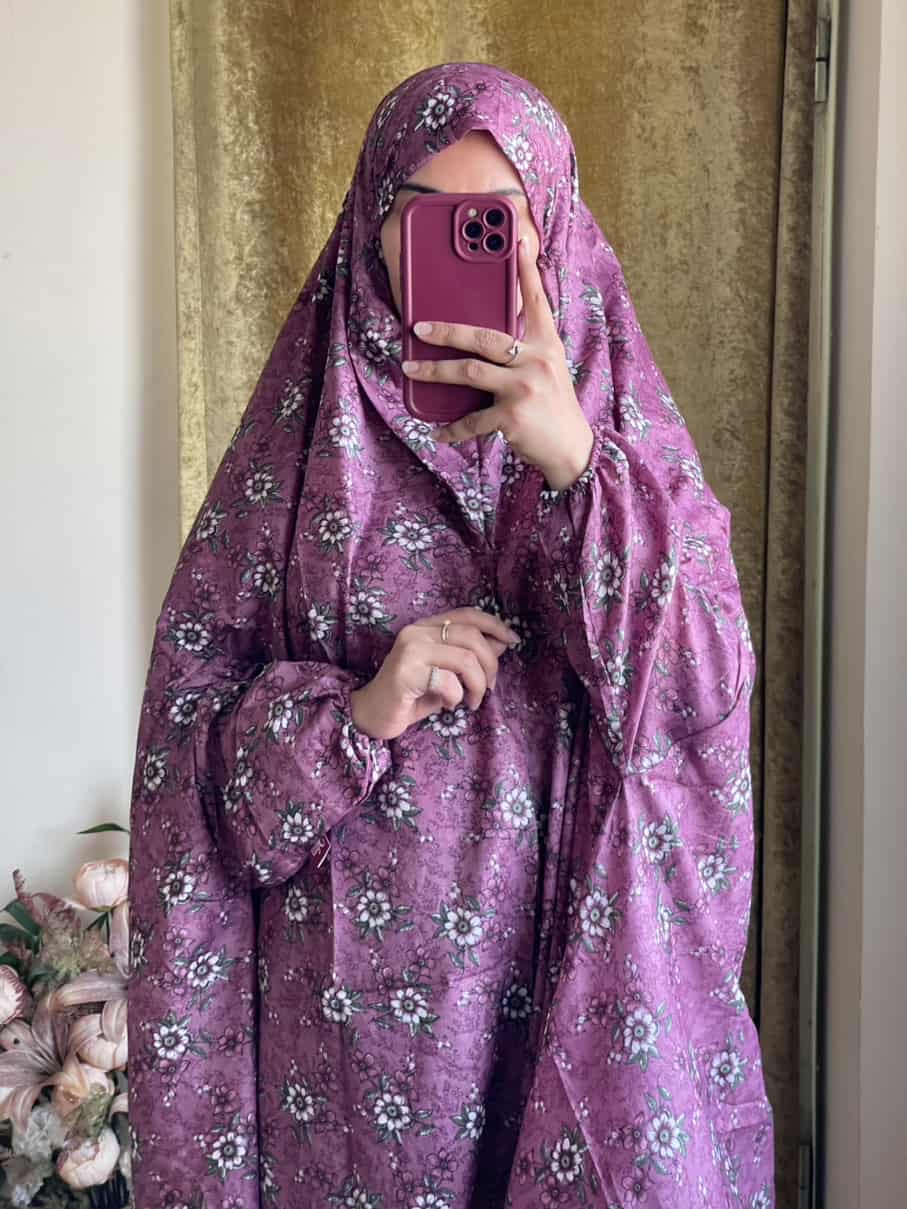 Full Coverage Namaz Chadar with Sleeves + Niqab (Mix Lawn)
