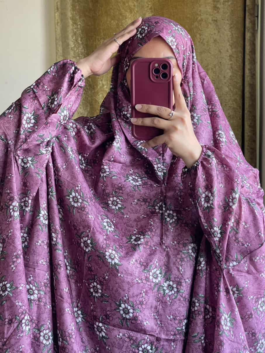 Full Coverage Namaz Chadar with Sleeves + Niqab (Mix Lawn)
