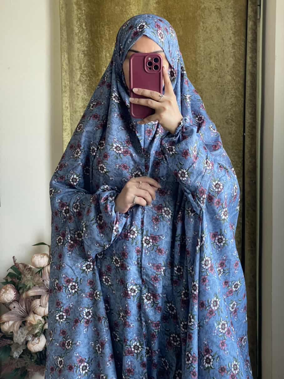 Full Coverage Namaz Chadar with Sleeves + Niqab (Mix Lawn)