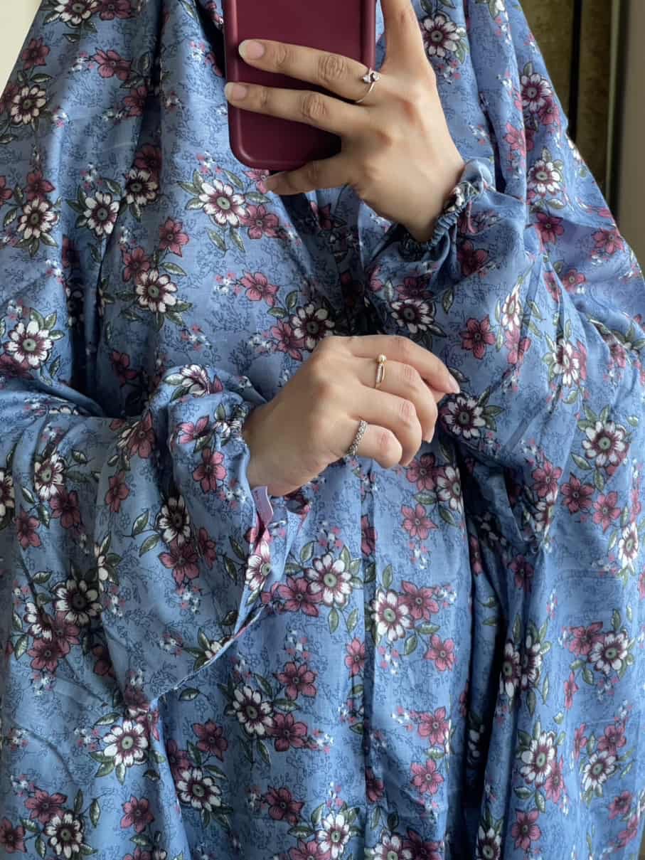 Full Coverage Namaz Chadar with Sleeves + Niqab (Mix Lawn)