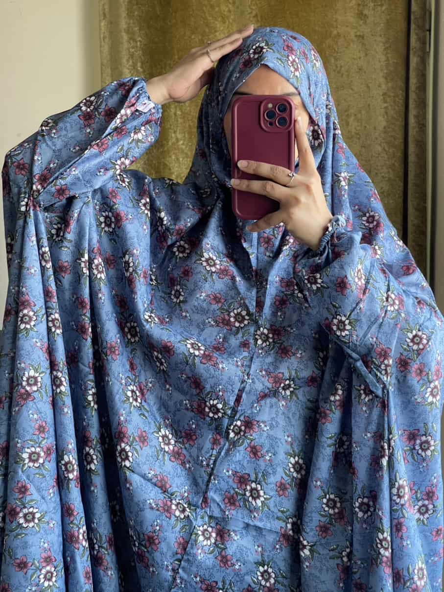 Full Coverage Namaz Chadar with Sleeves + Niqab (Mix Lawn)