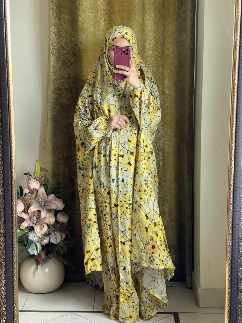 Full Coverage Namaz Chadar with Sleeves + Niqab (Pure Lawn)