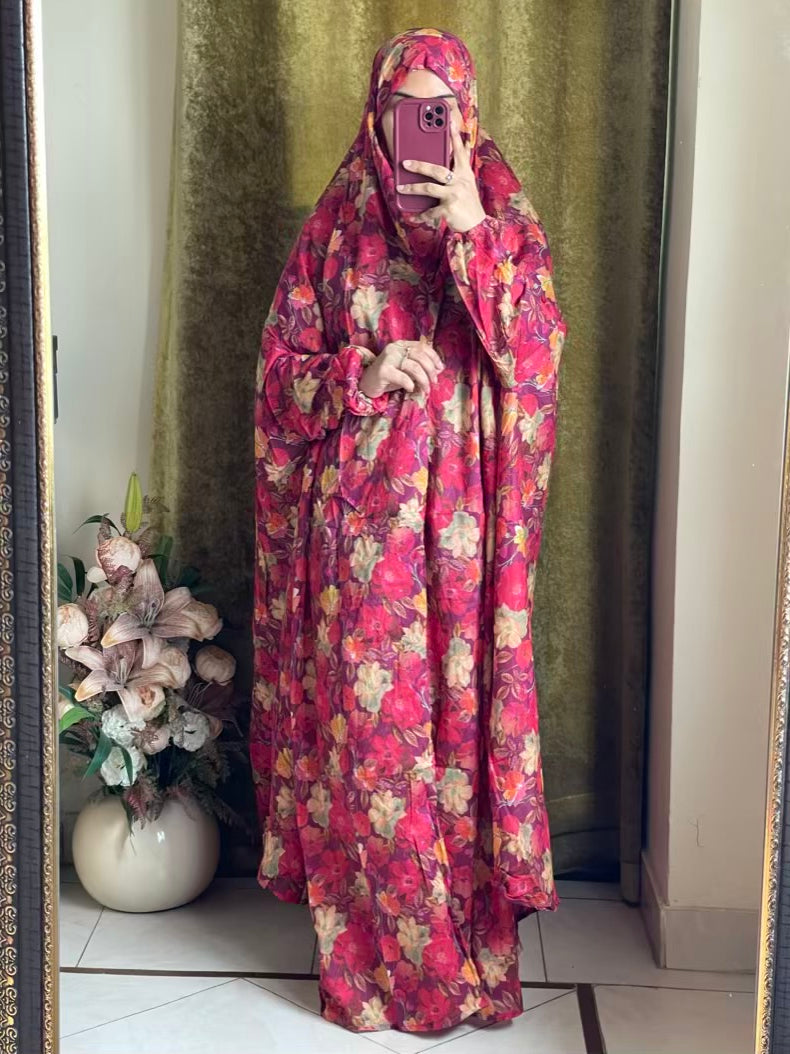 Full Coverage Namaz Chadar with Sleeves + Niqab (Pure Lawn)