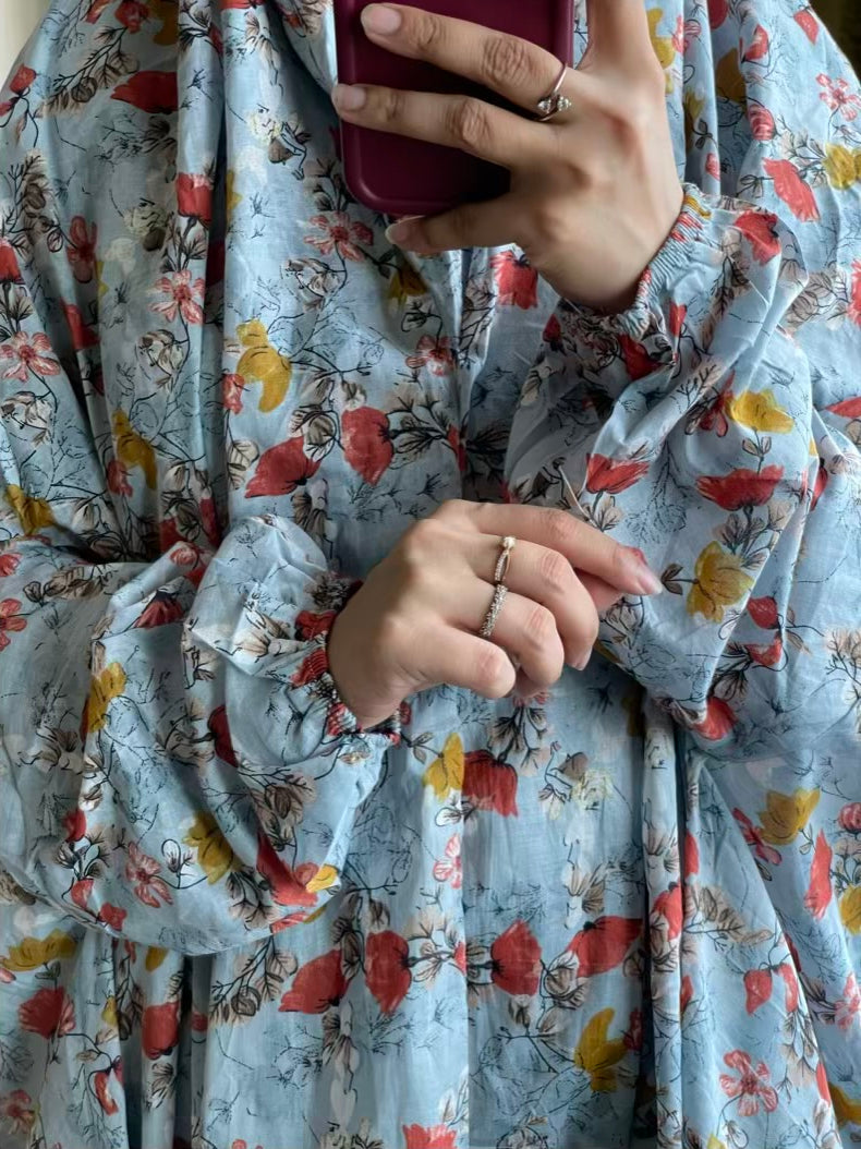 Full Coverage Namaz Chadar with Sleeves + Niqab (Pure Lawn)
