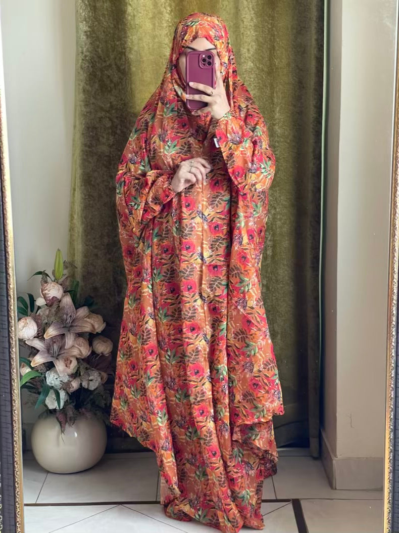 Full Coverage Namaz Chadar with Sleeves + Niqab (Pure Lawn)