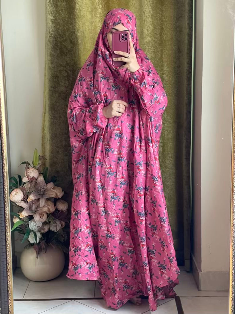 Full Coverage Namaz Chadar with Sleeves + Niqab (Pure Lawn)