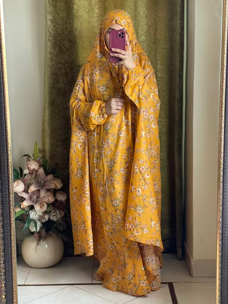 Full Coverage Namaz Chadar with Sleeves + Niqab (Pure Lawn)