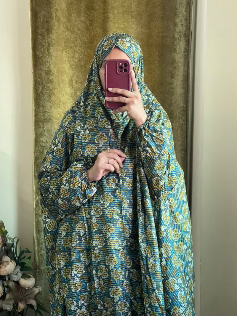 Full Coverage Namaz Chadar with Sleeves + Niqab (Mix Lawn)