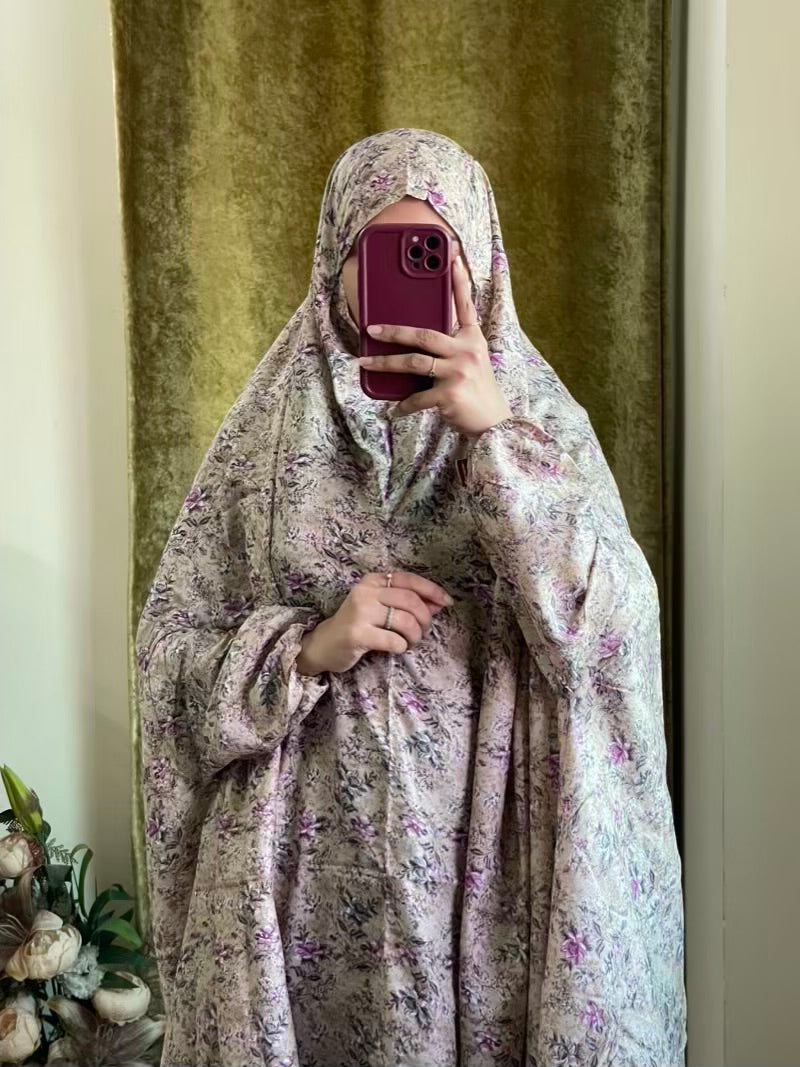 Full Coverage Namaz Chadar with Sleeves + Niqab (Mix Lawn)