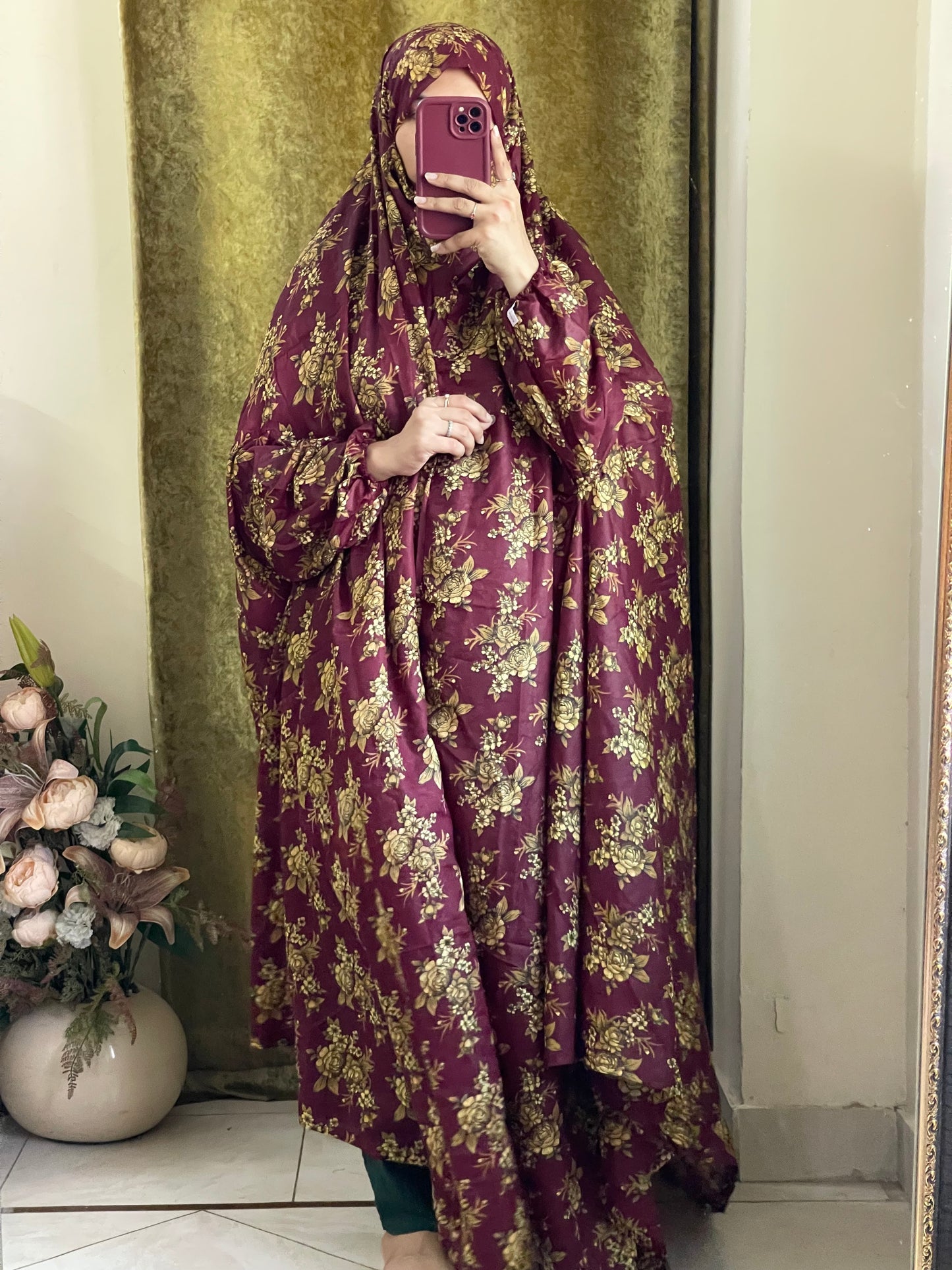 Full Coverage Namaz Chadar with Sleeves + Niqab (Mix Lawn)