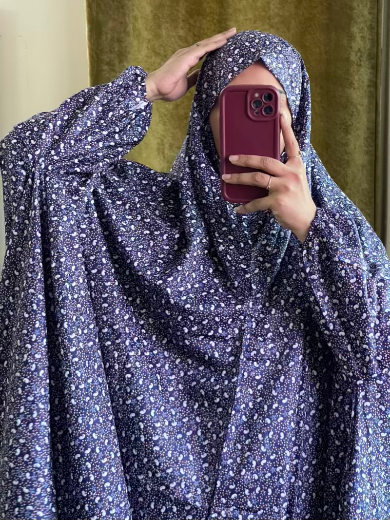 Full Coverage Namaz Chadar with Sleeves + Niqab (Mix Lawn)