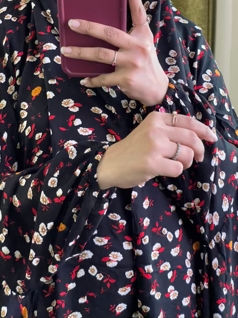 Full Coverage Namaz chadar with sleeves + Niqab (Linen)