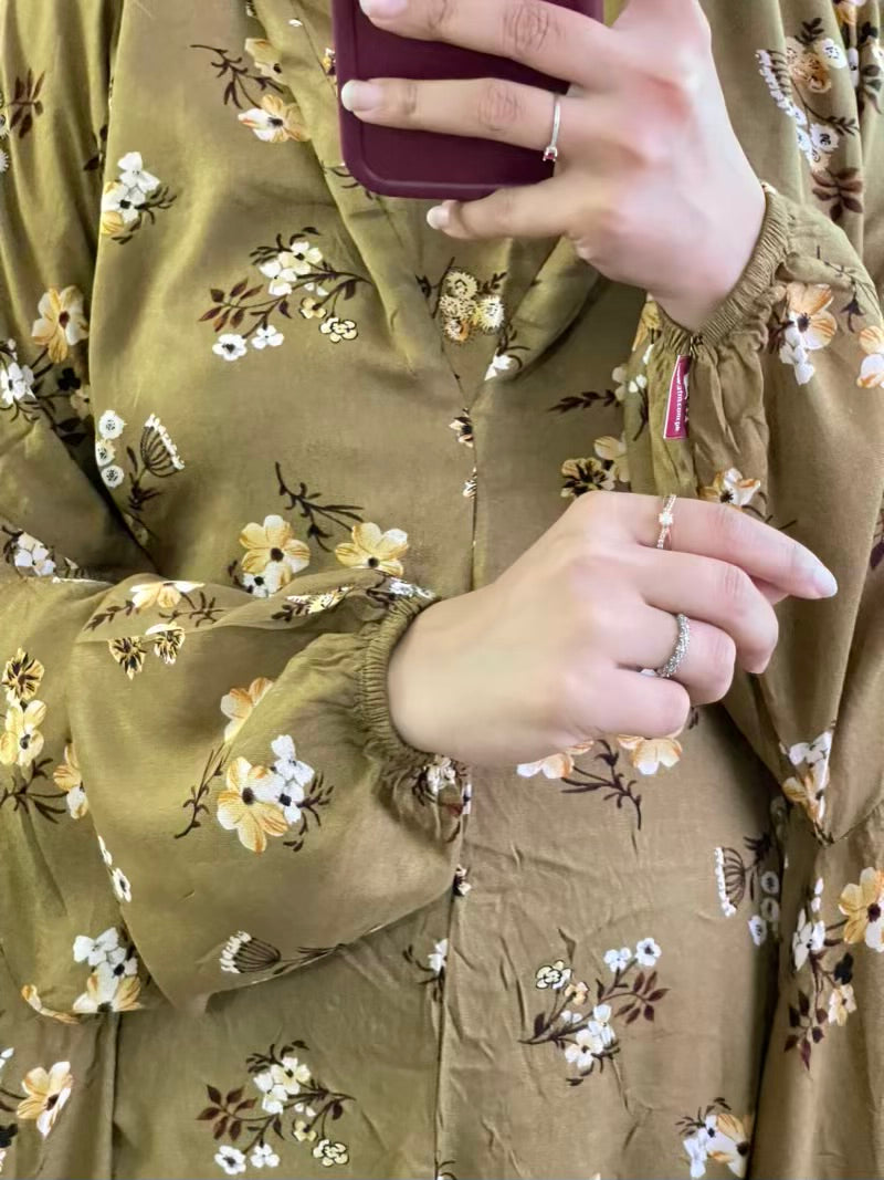 Full Coverage Namaz Chadar with Sleeves + Niqab (Linen)