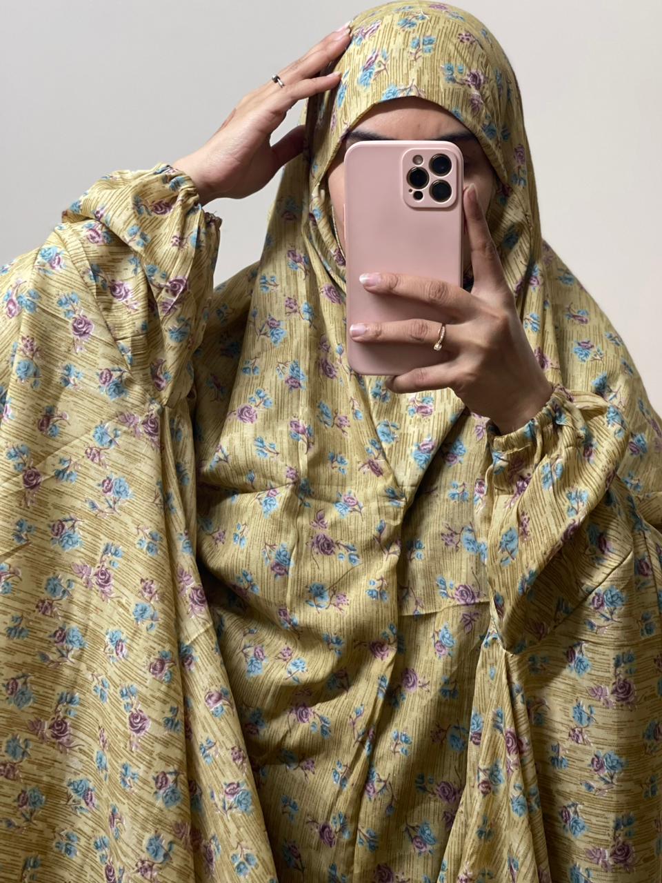 Full Coverage Namaz Chadar with Sleeves + Niqab (Mix Lawn)
