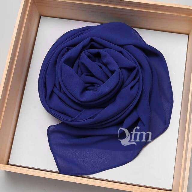 Chiffon Georgette - Ink Blue Attires For Muslimah