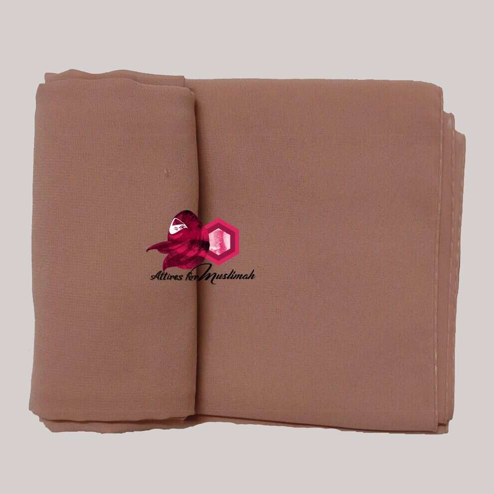 Chiffon Georgette - Nude Brown Attires For Muslimah