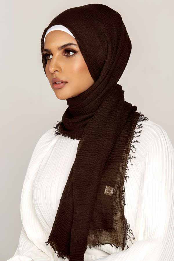 Crimps Viscose - Dark Brown Attires For Muslimah